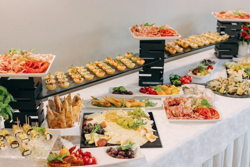 Make ahead appetizers: various food on a table